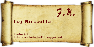 Foj Mirabella névjegykártya
